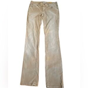Pilcro Anthropologie Tan Corduroy low rise Straight leg Pants Women’s Size 27